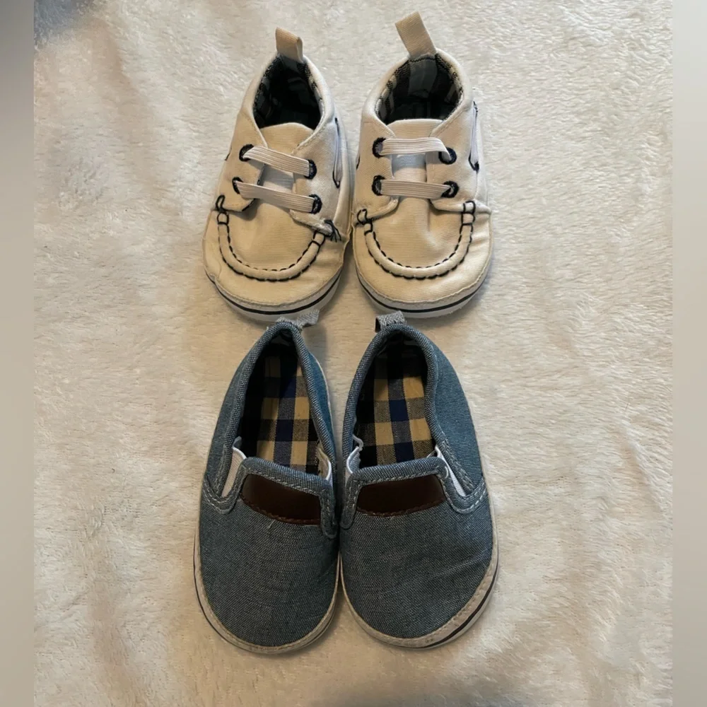 Baby shoes Stylish Kids Shoes Set - White and Blue Newborn-6month size